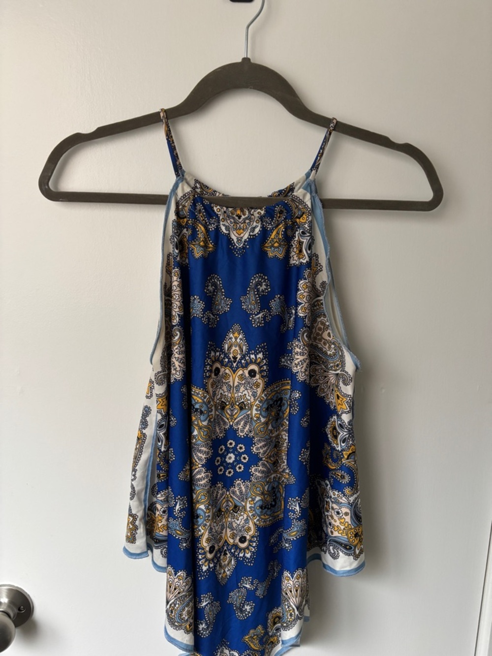 Zara Blue Paisley Halter Camisole